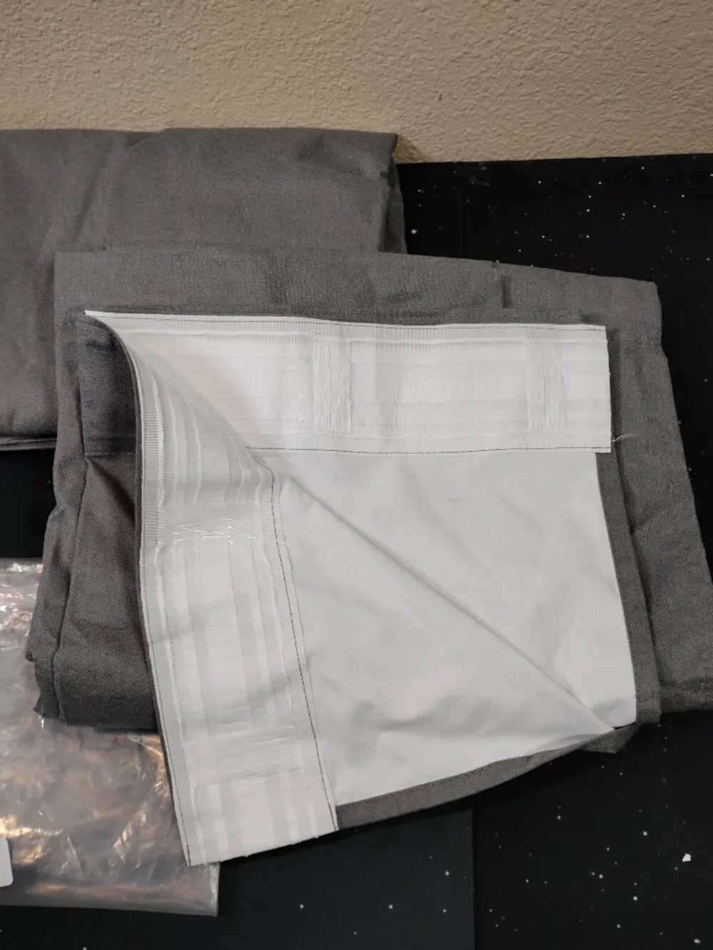 Set of 2 Grey Blackout Curtain Panels 96 x 66 Inches Lined Window Drapes Gray
